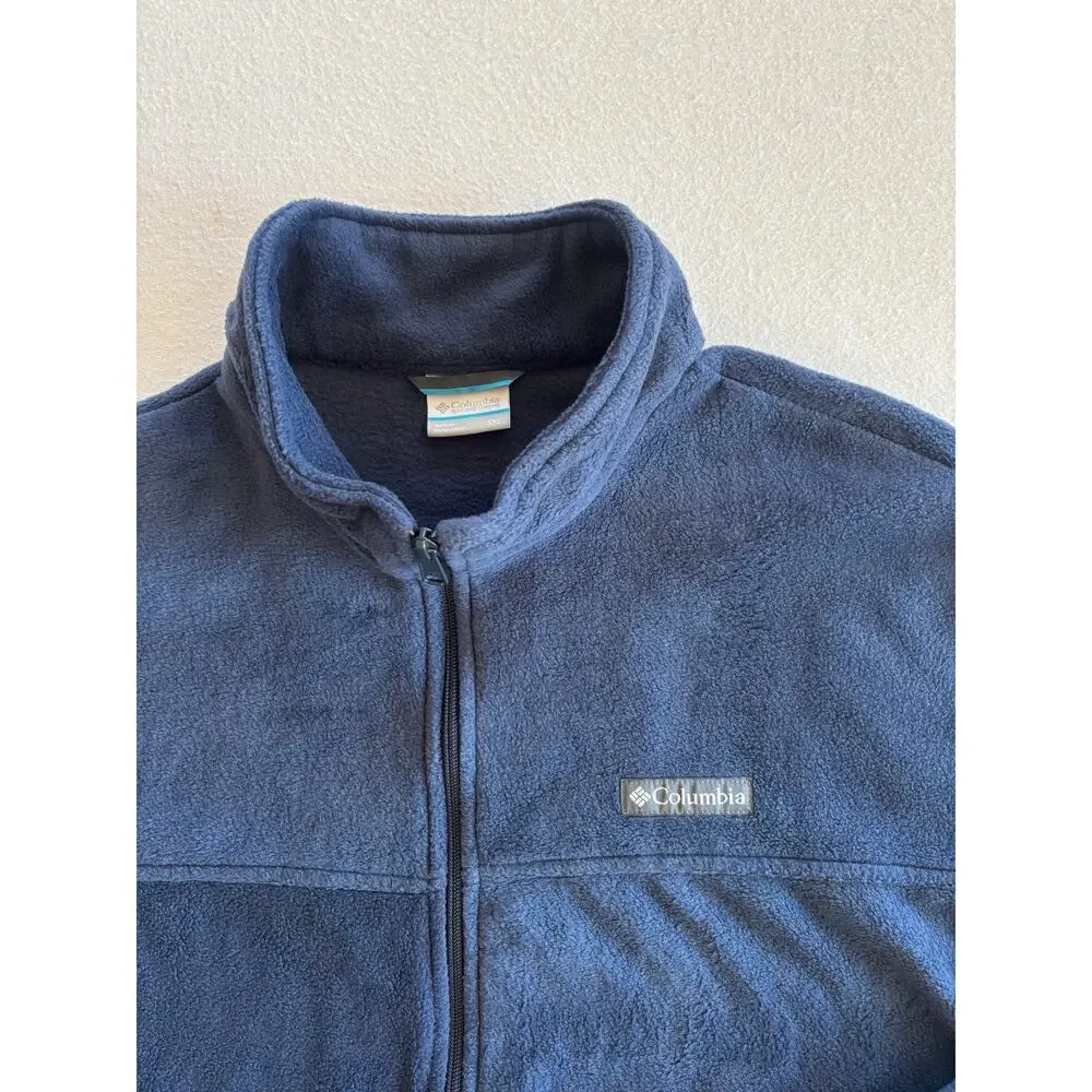 Columbia Full Zip Fleece Jacket Men’s 2XL Navy Blue Outdoors Warm Fall